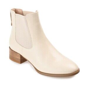 Journee Collection Chayse Boots Women US 11M Off White Block Heel Chelsea Bootie